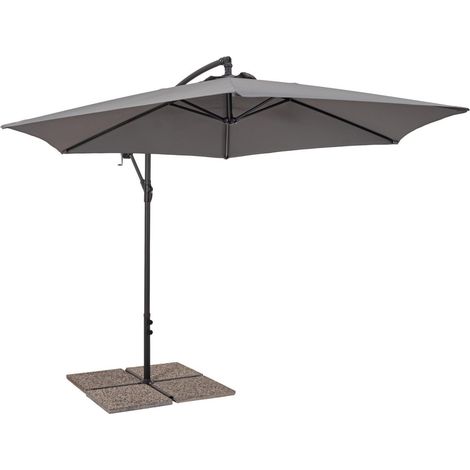 Ombrellone a Braccio in Alluminio 3m Antracite/Grigio (1/5)