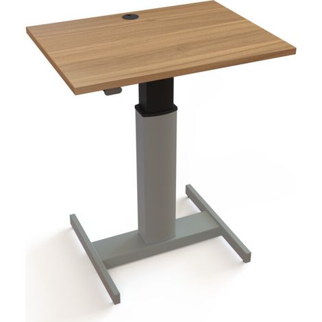 STIER Table haute électrique réglable en hauteur 80 x 60 cm noyer mélaminé 68-120 cm (1/3)