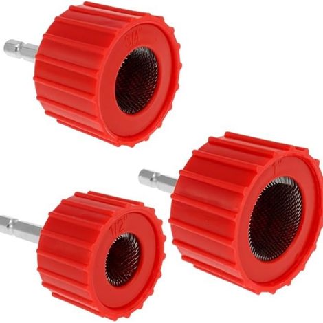 Ensemble de brosses de nettoyage comprenant une brosse tubulaire soudée en cuivre/bronze/laiton et des poils en acier inoxydable, une brosse à tête unique et une brosse à tête rapportée.