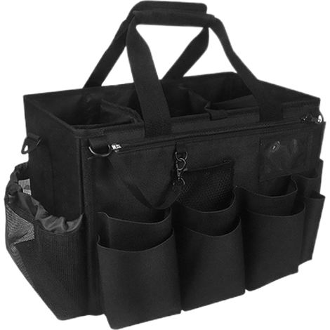Sac de Rangement pour Produits d'Entretien Poignée Porte-Outils Pliable En kit detailing auto sprays nettoyants brosses chiffons serviettes gants salle de bain cuisine lavage a (1/5)