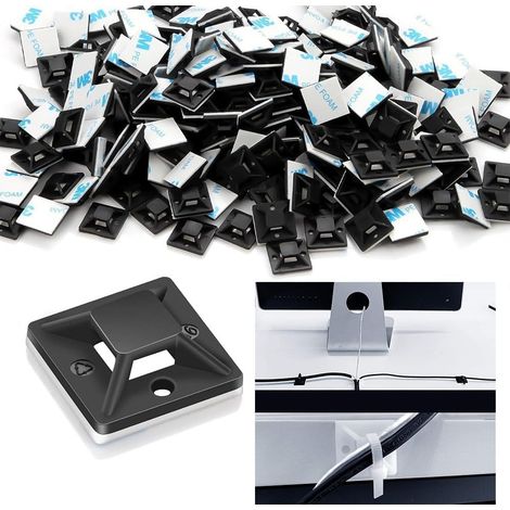 200 Stück Kabelbefestigung Selbstklebend,Kabelclips Halter Montage Befestigungen Basishalter für Heim Büro
