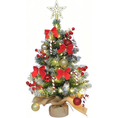 Sapin de Noël artificiel lumineux et enneigé de 60 cm avec lumières LED (1/5)