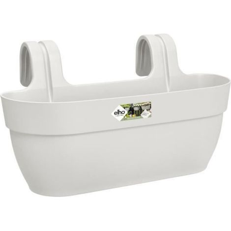 Balconnière - 7,5 L - 46 x 24 x 26,5 cm - Blanc Soie - À Suspendre Sur Balustrade (1/4)