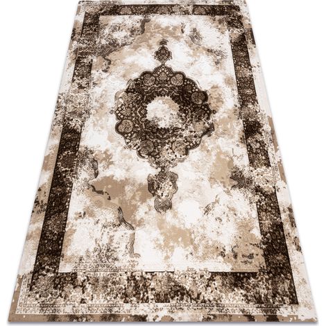 Teppich ACRYL VALENCIA 9987 ORNAMENT, RAHMEN, vintage beige beige 80x150 cm