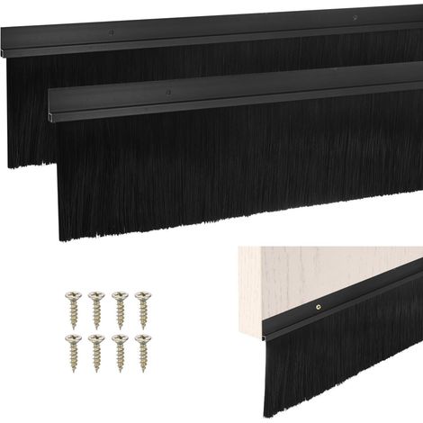 2-Pcs Lower Door Brush Solid Sealing Strip Black (1/5)