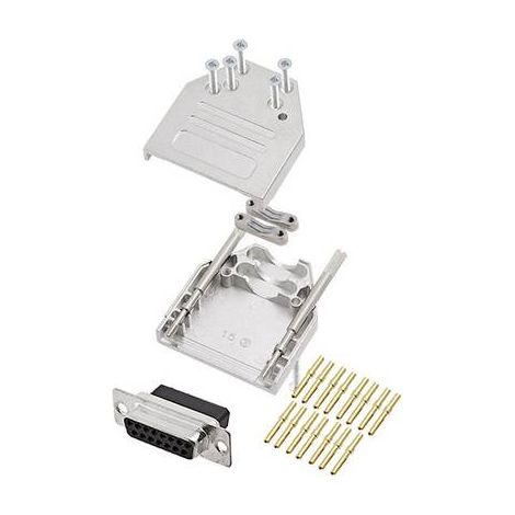 Kit embase SUB-D femelle femelle, droit 15 pôles encitech DTZI15-DBCS-K 6355-0079-12 180 ° à sertir
