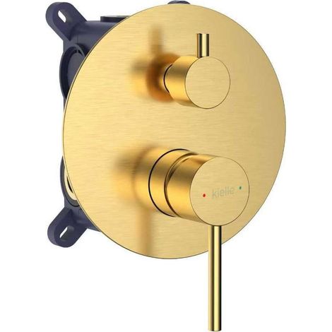 kielle Oudee I - Grifo empotrado para 2 dispositivos, con cuerpo, oro cepillado 10333206 (1/4)