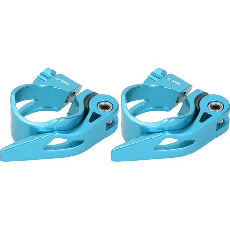 2-teilige Schnellspannhalterung für Mountainbike-Sattel, 31,8 mm Aluminiumlegierung, blaue Rohrschelle
