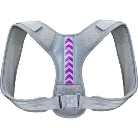 Correcteur de Posture Ajustable et Respirant pour le Soutien du Dos - Gris Violet (1/5)