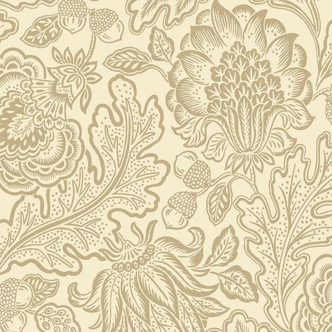 Belgravia Fernhurst Trail Beige Gold Wallpaper Floral Metallic Feature Wall (1/4)