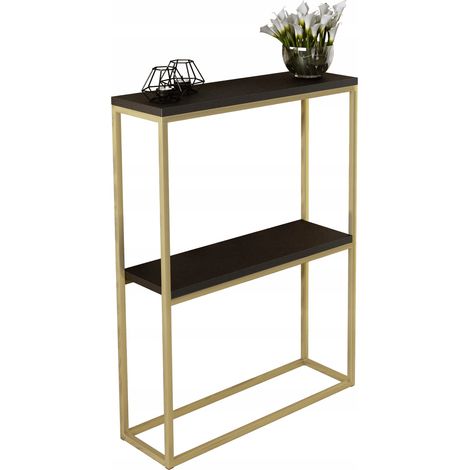 Consola doble recibidor 60x20 fabricada en perfiles Oro Negro 15x15 (1/3)