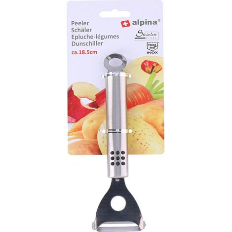 Éplucheur de légumes - ALPINA - 18,5 cm - Acier inoxydable - Poignée ergonomique - Argent