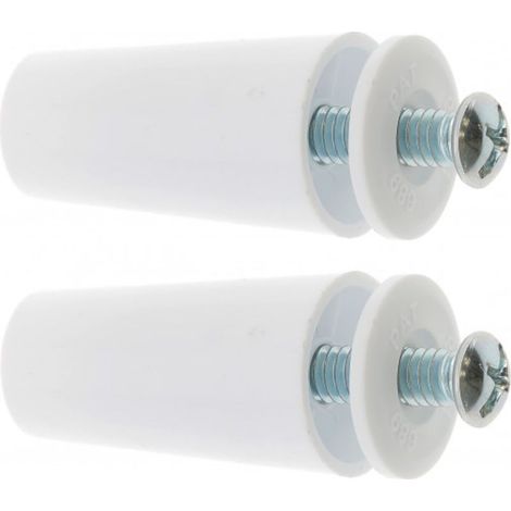 Butée d'arrêt de lame finale de volet roulant conique Ø22mm – Longueur 60mm – PVC blanc avec rondelle et vis de fixation – Utilisation universelle (1/3)