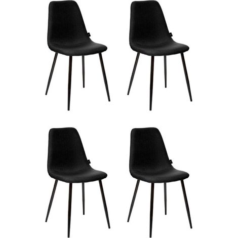 Lot de 4 Chaises Design "Nokas" 85cm Noir (1/5)