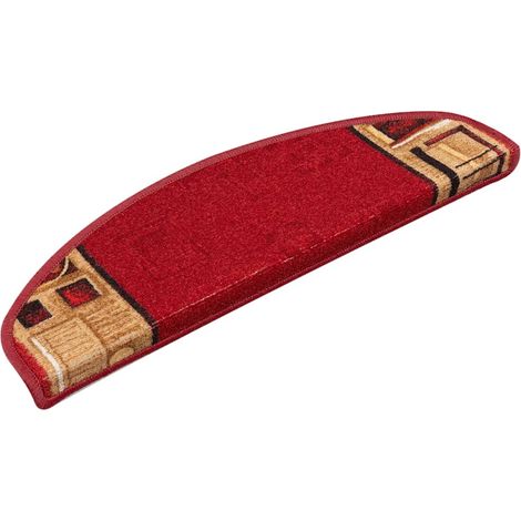 vidaXL Tappetini per Scale Autoadesivi 10 pz 65x21x4 cm Rossi