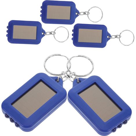 ibasenice Lampe de Poche Solaire Portable 5Pcs Porte-Clés LED, Plastique Solide, Éclairage Fiable pour Usage Extérieur et Randonnée (1/5)