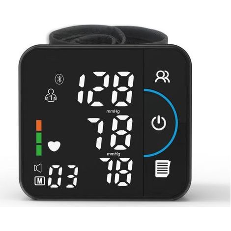 Tensiomètre de poignet - Rechargeable, automatique, affichage numérique LED, 180 mesures et mémoire (1/4)