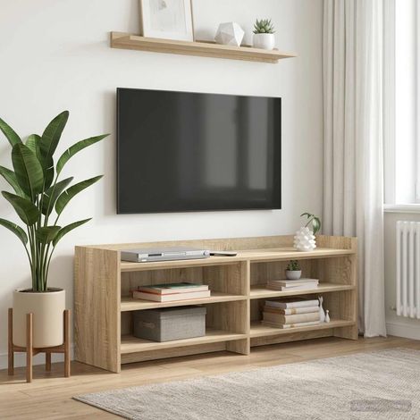 TV-Schränk 135 x 33 x 47 cm Sonoma-Eiche Holzwerkstoff (1/5)