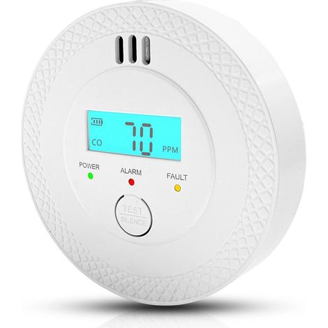 Detecteur de Fumée et Monoxyde de Carbone combiné avec Affichage LCD, Detecteur de Fumée, Batterie, pour la Maison/la Cuisine/Les Voyages (1/5)