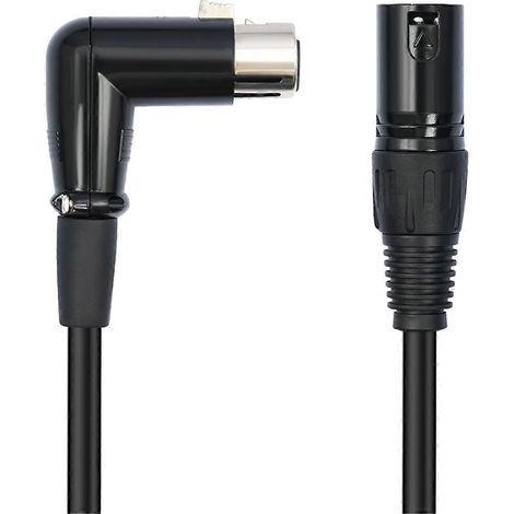 Câble XLR coudé femelle vers mâle symétrique 3 broches pour microphone (1/5)