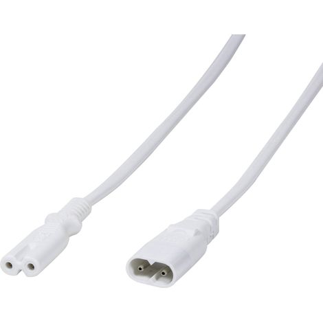 Rallonge LogiLink alimentation [1x prise mâle C8 - 1x prise femelle C7] 2.00 m blanc (1/7)