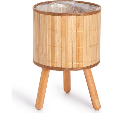 Paco Home Blumentopf Übertopf Groß Blumenkübel Innen Pflanzentopf Set Korb Geflochten Holz Natur, 2pcs Set / Design 4