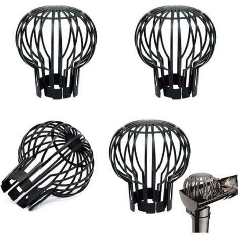 4pcs Leaf Gutter Filters, Plastic Gutter Guards, Gutter Filters for Eaves, Sewer, Black (1/5)