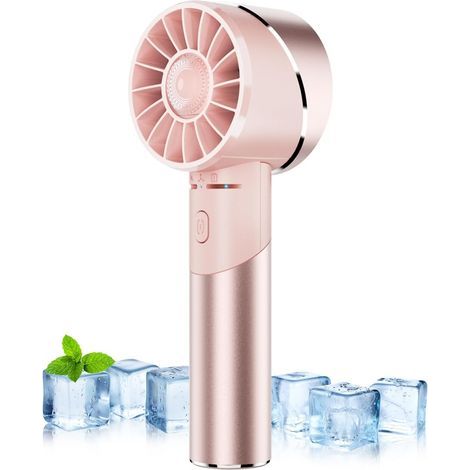 Pocket Fan, USB Rechargeable Portable Turbo Fan, 2600mAh Battery Mini Personal Fan, Small Pocket Hand Fan for Travel Camping Outdoor (Pink) (1/5)