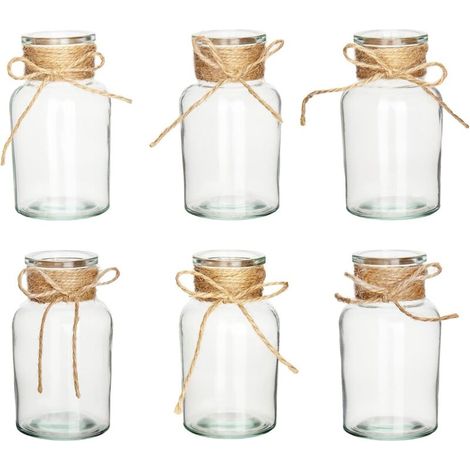Bardusch-Ensemble de 6 mini vases verre vintage ronds, bouteilles miniatures pour mariage (1/5)