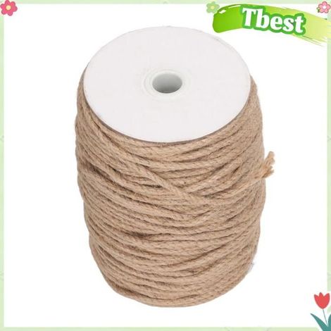 Tbest ficelle de chanvre de décoration Corde de Jute 4 Mm 3 Brins Ficelle de Jute 100 M Rouleau de Fibre de bricolage antichute (1/5)