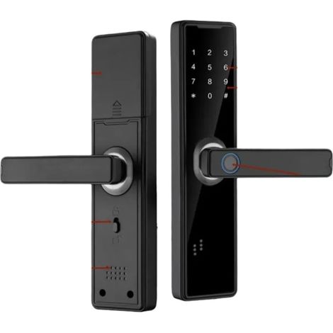 Serrure de Porte Intelligente biométrique à Empreintes digitales, déverrouillage à Distance, Carte sans clé, Mot de Passe, Serrure de Porte électronique(22x180 5050) (1/5)
