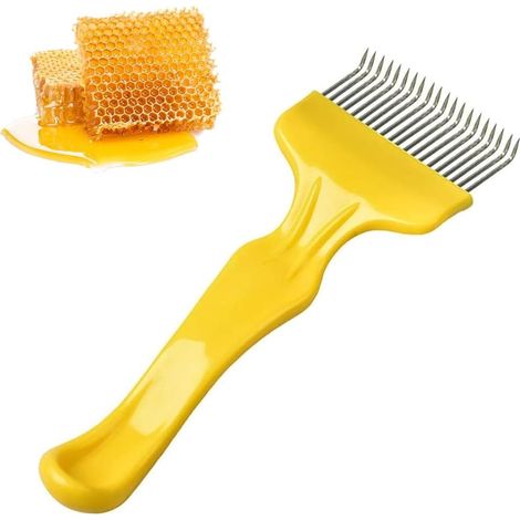 Abeille Fourche à Désoperculer, Racloir à Miel, Accessoires D'apiculture,Fourchettes à Déboucher en Acier Inoxydable,21 Dents Acier Inoxydable Outil D'apiculture,Fourchette Coupe Miel,Peigne à Miel (1/5)
