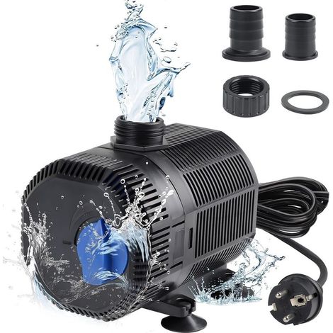 Pompe Bassin Pompe de Filtration 3000L/H Pompe À Eau Exterieur Pomp Fontain avec Filtre 55W Pomp Aquarium Submersible avec Câble 10M & 2 Buse, Pomp pour Étang À Poissons Filtre, Jardin, Piscine (1/5)