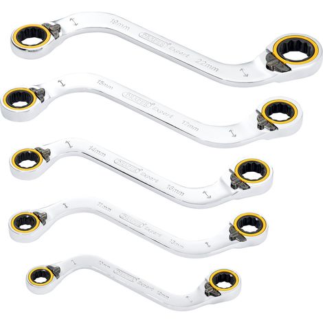 Draper 5-Piece Hi-Torq® S-Shape Double Ring Ratchet Spanner Set (Model 03947)