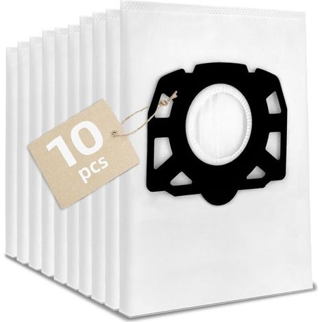 Paquete de 10 bolsas de filtro para aspiradoras Kärcher WD4, WD5, WD6, MV4, MV5, MV6 - No tejida 487, aspiradora para sólidos y líquidos, dimensiones 42x49cm (1/5)