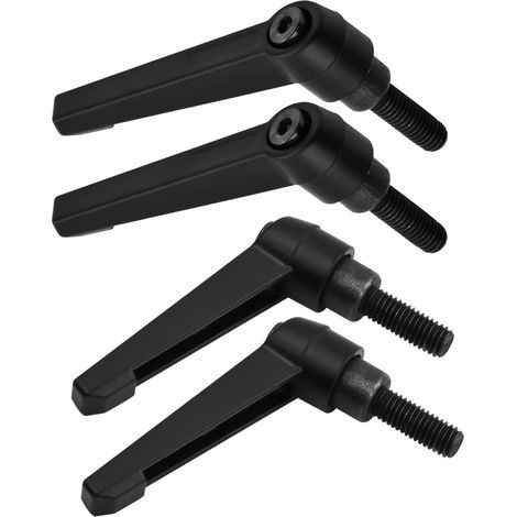pezzi - Maniglia a leva - Vite di serraggio M8 - Regolabile in metallo nero per macchine utensili e fissaggi industriali 25 mm (1/5)