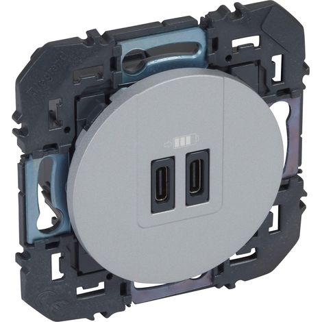 Double chargeur USB TypeC dooxie 3A finition alu LEGRAND 095295 (1/4)