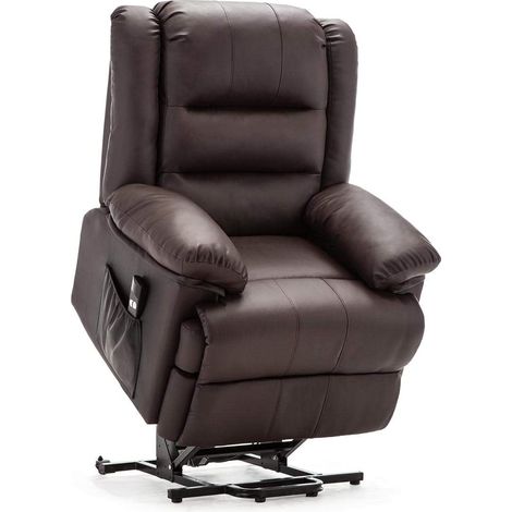 LOXLEY RISEREC BROWN LEATHER RECLINER CHAIR