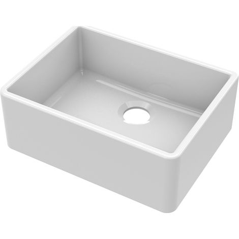 595mm - Single Bowl Butler Kitchen Sink - No Overflow &  No Tap Hole (1/4)