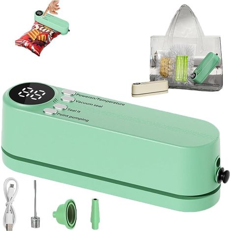 Mini scelleuse sous vide sans fil 3 en 1 rechargeable, modèle 2025, pour aliments. (1/5)