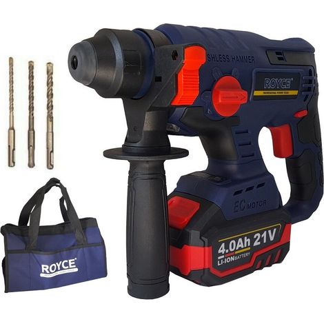TRADE SHOP - Trapano Scalpellatore A Batteria Martello Demolitore Sds Plus 4ah 21v 89862 - (1/4)