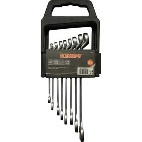 serie chiavi combinate con supporto kendo 8 pezzi contenuto 8-19 mm