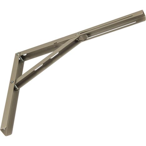 1x Equerre étagère console pliante murale rabattable escamotable bras 400 mm table tablette appoint meuble support 50 Kg, satiné (1/3)