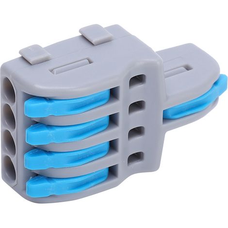 20 connecteurs de fil 1 entrée 4 sorties, répartiteur à pression, bornier de conducteur, pièces électriques (bleu) (1/5)