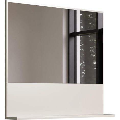 Miroir Mural - Cachemire (Beige) - Miroir de Salle de Bain avec étagère Pratique - (l x H x P) 80 x 74 x 14 cm - Matériel de Fixation Murale Inclus (1/5)