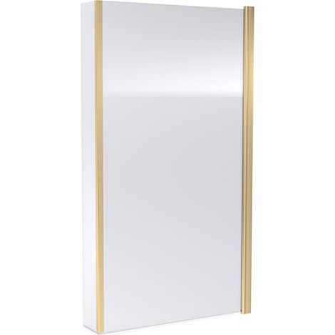 Nuie Pacific Square Bath Screen with Fixed Return Panel 1430mm H x 795mm W - 6mm Glass (1/3)