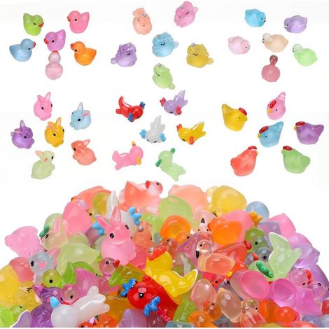 120 Mini-Tiere aus Kunstharz, entzückende Figuren, zur Dekoration eines Gartens, eines Puppenhauses oder jeder anderen Einrichtung.
