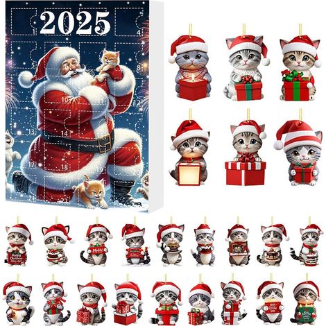 Calendrier De L'Avent Avec Ornements De 24 Jours Pendentifs De Voiture En  Ornements Noël Pour Fête Bureaux Maison Chambre Porte Fenêtre Arbre École (1/5)