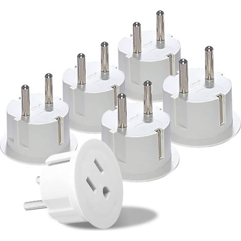 Steckeradapter Typ E/F – Für Deutschland, Frankreich und weitere Regionen – CE-zertifiziert – 6er-Pack (1/5)