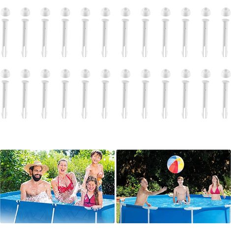 Lot de 24 goupilles de connexion et joints de piscine en plastique pour piscine ronde et cadre 28270-28272 (1/5)